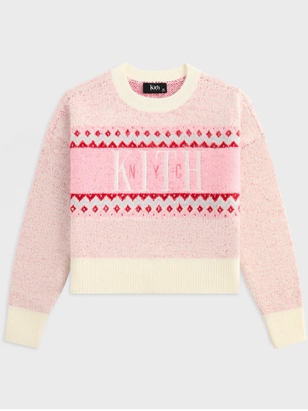 Kith Kids Novelty Fair Isle Cropped Nelson Sweater - Frosty Ross (2T)
